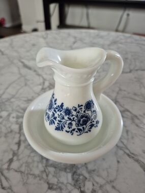 Vintage Avon Milk Glass Decanter And Bowl